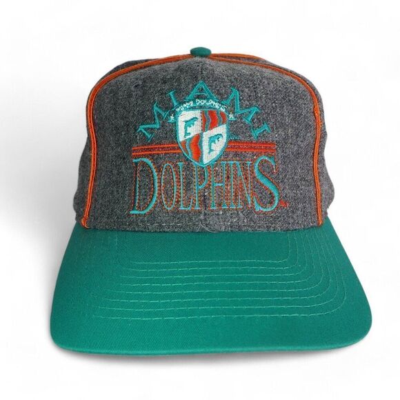 The Game NFL Miami Dolphins Vintage 90s Crest Logo Snapback Hat - Picture 1 of 8